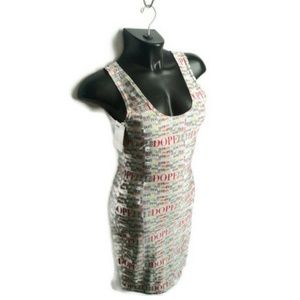 White Multi Bodycon Dress NWT